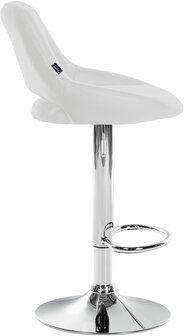 Barstoel Melit Kunstleer chroom, Wit