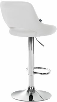 Barstoel Melit Kunstleer chroom, Wit