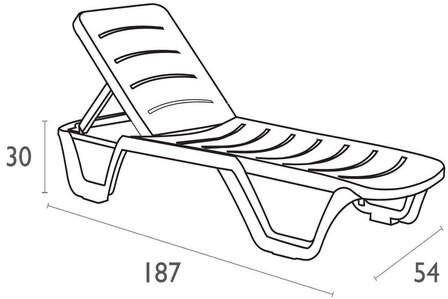 4-delige set ligstoel Bihimi, Wit