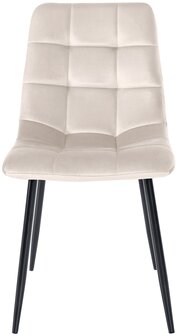 2-delige set eetkamerstoel Teldi fluweel, Creme
