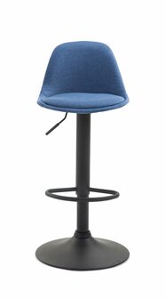 Barstoel Keil Stof zwart, Blauw