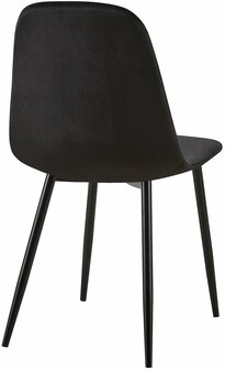 4-delige set stoelen Gevirny fluweel, Zwart