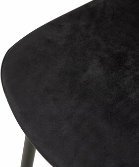 4-delige set stoelen Gevirny fluweel, Zwart
