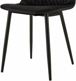 4-delige set stoelen Gevirny fluweel, Zwart