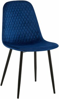 4-delige set stoelen Gevirny Fluweel, Blauw