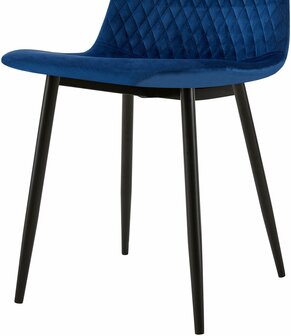 4-delige set stoelen Gevirny Fluweel, Blauw
