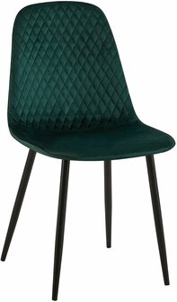 4-delige set stoelen Gevirny fluweel, Groen