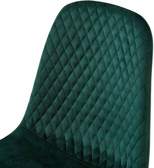 4-delige set stoelen Gevirny fluweel, Groen