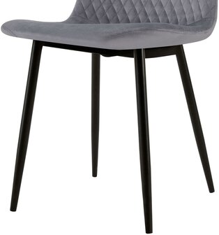 4-delige set stoelen Gevirny fluweel, Grijs