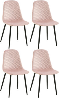 4-delige set stoelen Gevirny fluweel, 