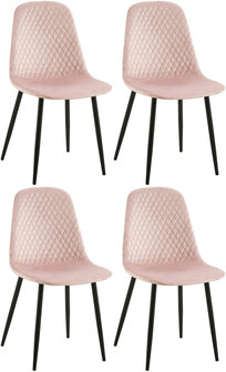4-delige set stoelen Gevirny fluweel, 