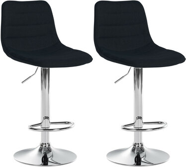 2-delige set barkrukken Lix stof C, Zwart