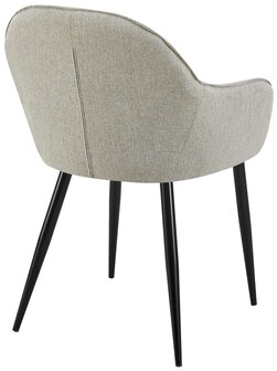 2-delige set eetkamerstoelen Beiso Stof, Grijs