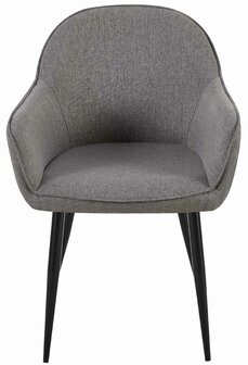 2-delige set eetkamerstoelen Beiso Stof, Grijs