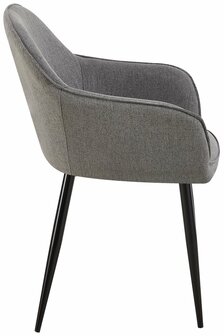 2-delige set eetkamerstoelen Beiso Stof, Grijs