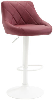 Barstoel Lozia Kunstleer wit, Rood