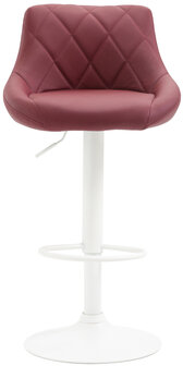 Barstoel Lozia Kunstleer wit, Rood