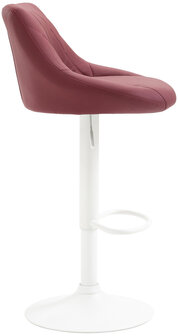Barstoel Lozia Kunstleer wit, Rood