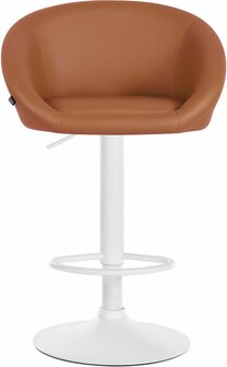 Barstoel Devia Kunstleer wit, Bruin