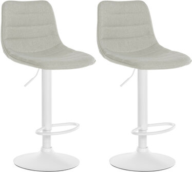 2-delige set barkrukken Lix Stof W, Creme