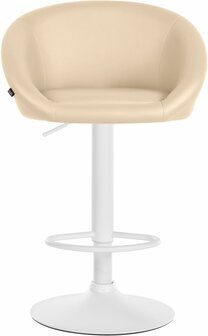 Barstoel Devia Kunstleer wit, Creme