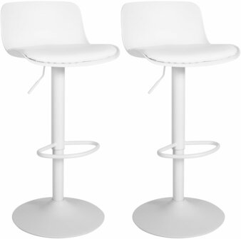 2-delige set barkrukken Ilmidi kunstleer, Wit