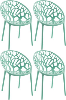 4-delige set stoel Hepo, Groen
