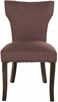 Set van 2 eetkamerstoelen Zidir Stof antiek-donker, Bruin