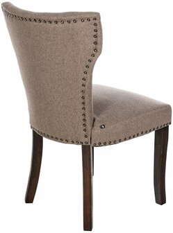 Set van 2 eetkamerstoelen Zidir Stof antiek-donker, Taupe