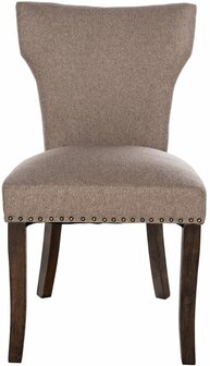 Set van 2 eetkamerstoelen Zidir Stof antiek-donker, Taupe