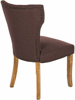 Set van 2 eetkamerstoelen Zidir Stof antiek-licht, Bruin