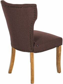 Set van 2 eetkamerstoelen Zidir Stof antiek-licht, Bruin