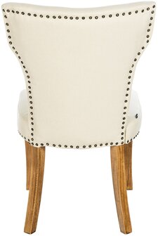 2-delige set eetkamerstoel Zidir stof antiek-licht, Creme