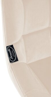 Barkruk Wosten Fluweel, Creme