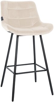 Barkruk Wosten Fluweel, Creme