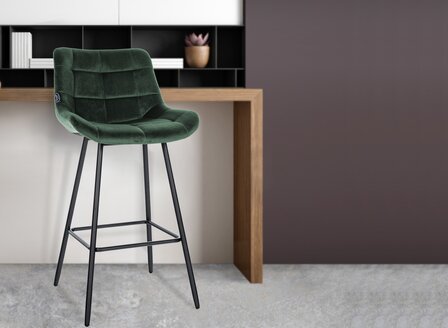 Barkruk Wosten Fluweel, Groen