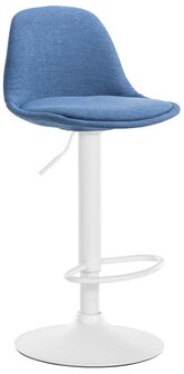 Barstoel Keil Stof wit, Blauw