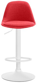Barkruk Keil Stof wit, Rood
