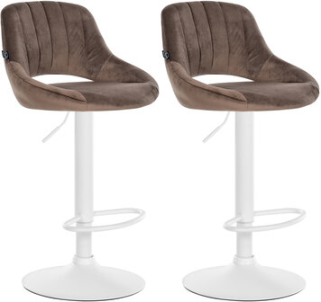 2-delige set barkrukken Melit fluweel W, Bruin