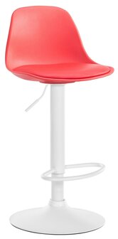 Barstoel Keil Kunstleer wit, Rood
