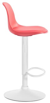 Barstoel Keil Kunstleer wit, Rood