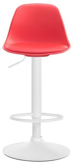 Barstoel Keil Kunstleer wit, Rood