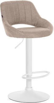 Barkruk Melit Stof wit, Taupe