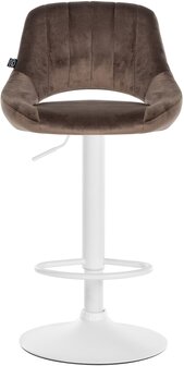 Barkruk Melit Fluweel wit, Bruin
