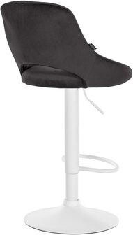 Barkruk Melit Fluweel Wit, Zwart
