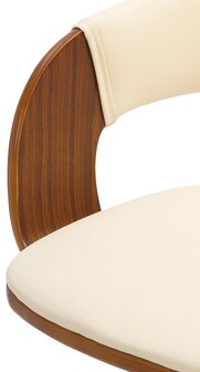 2-delige set barkrukken Nelsi kunstleer zwart, Creme