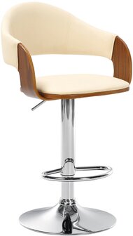 2-delige set barkrukken Nelsi kunstleer chroom, Creme