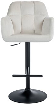 Barkruk Nitimi Fluweel zwart, Creme