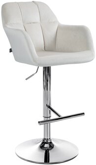 Barkruk Nitimi Fluweel chroom, Creme