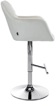 Barkruk Nitimi Fluweel chroom, Creme